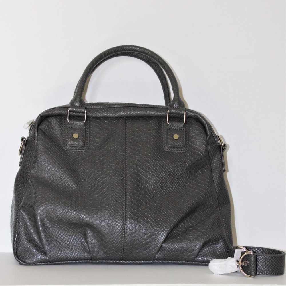 Jewel by Thirty-One NWOT Gray Reptile Embossed PU Satchel - Picture 7 of 10